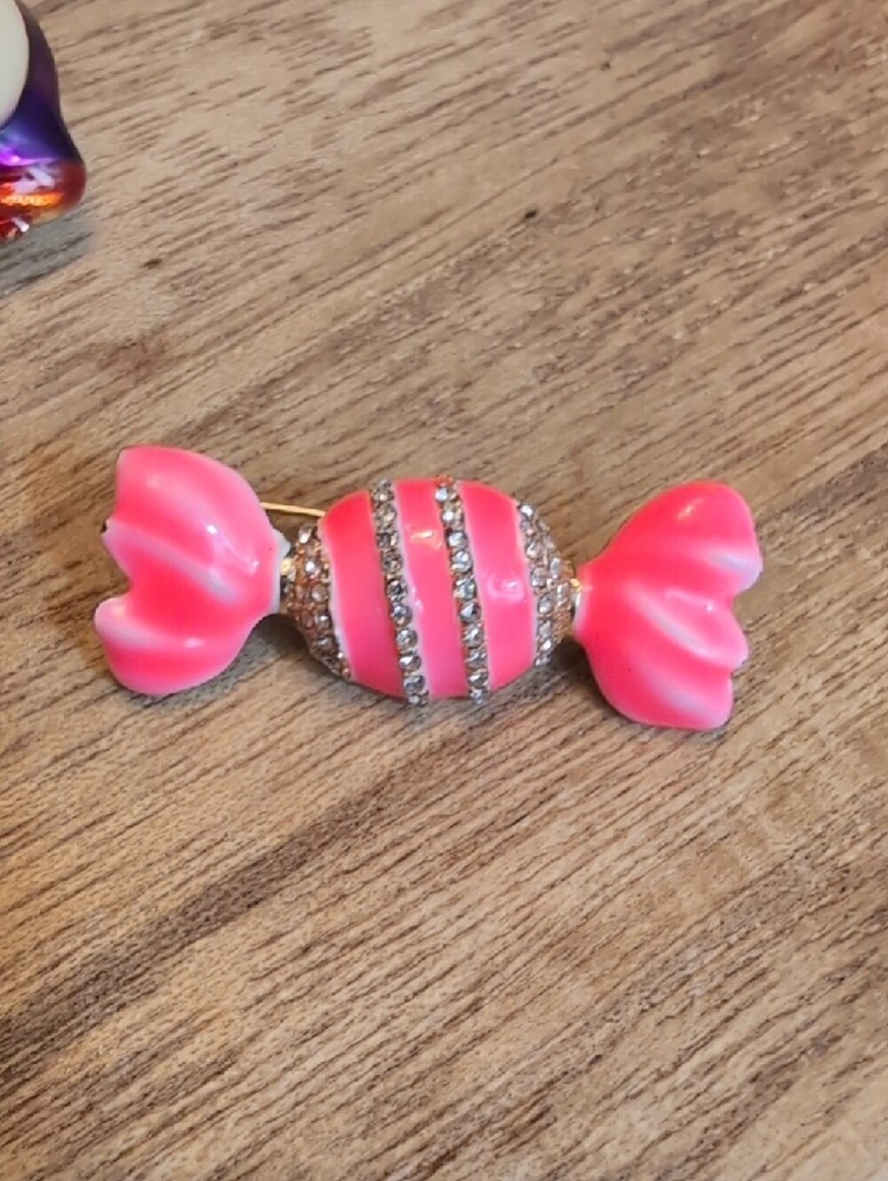Colorful Chameleon Pin and Pink Candy Brooch Set - Picture 3 of 8